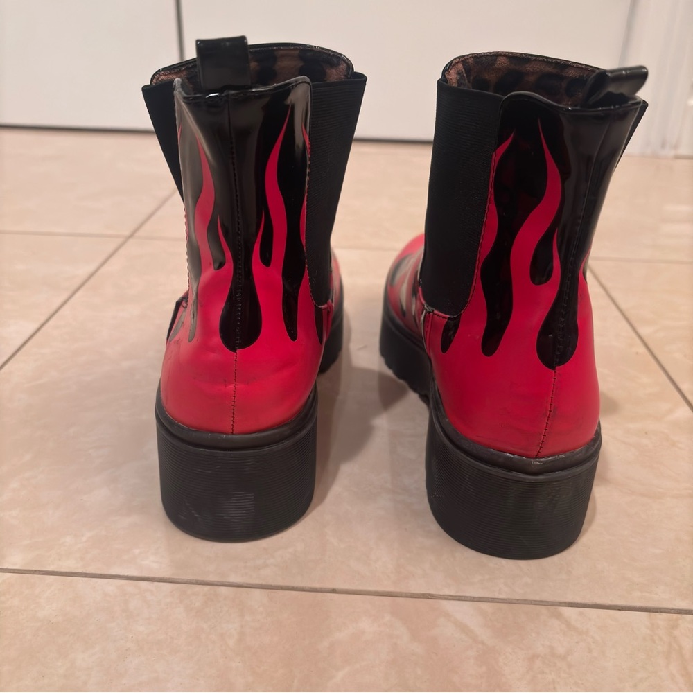Iron Fist Red and Black Flame Booties - Picture 3 of 7